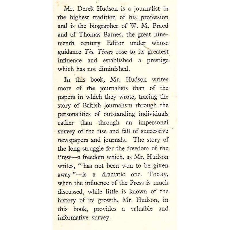 British Journalists and Newspapers | Derek Hudson