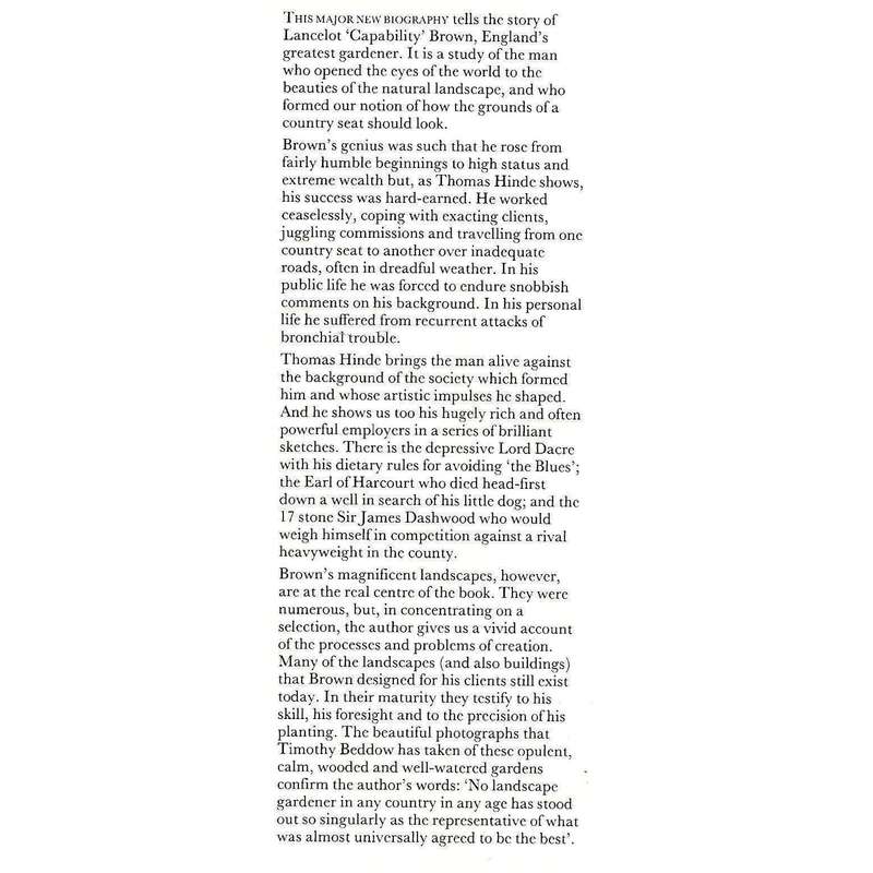 Capability Brown: The Story of a Master Gardner | Thomas Hinde