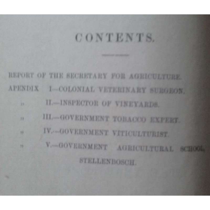 Cape of Good Hope Report of the Department of Agriculture for the Year 1888-89
