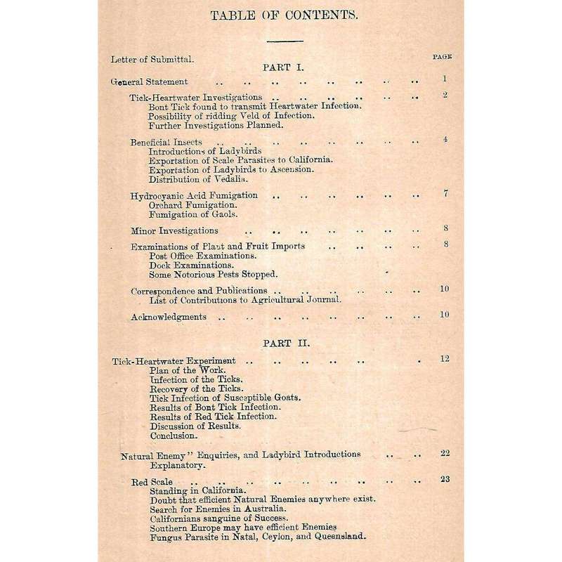 Cape of Good Hope Report of the Government Entomologist for the Year 1900