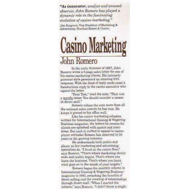 Casino Marketing |  John S. Romero, Robin M. Quiroga