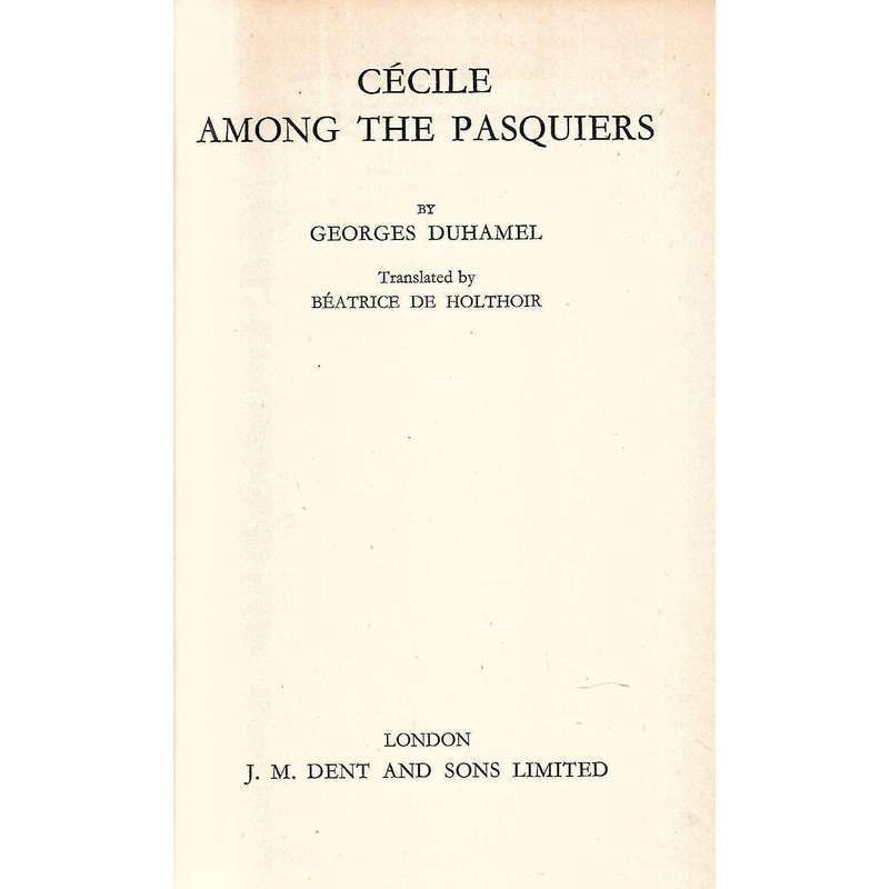 Cecile Among the Pasquiers | Georges Duhamel
