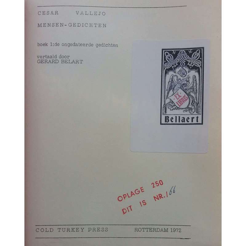 Cesar Vallejo: Mensengedichten, Boek 1 (German Edition) | De Ongedateerde Gedichten | Gerard Belart