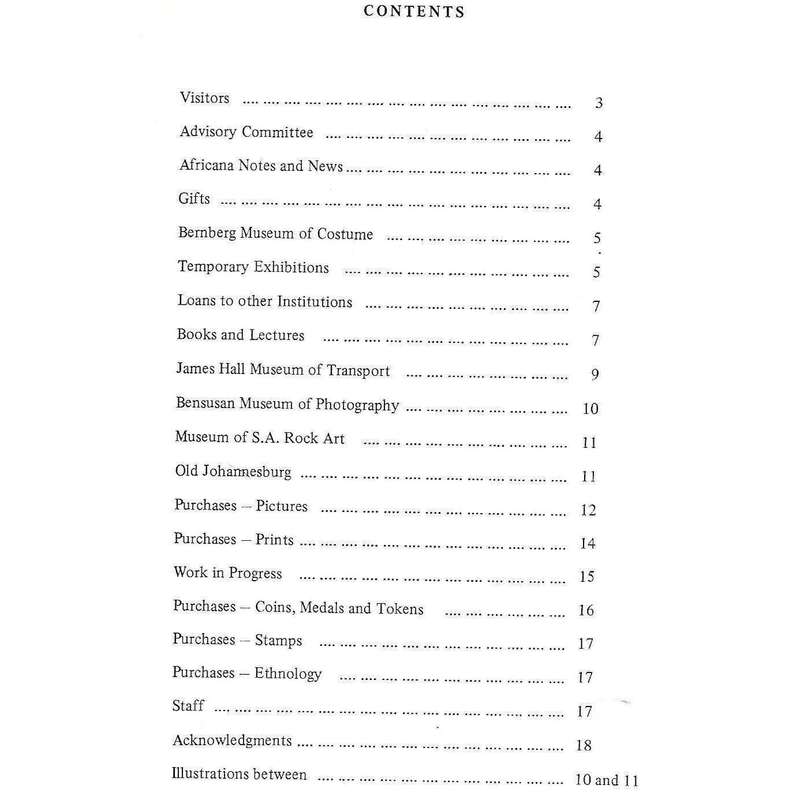 City of Johannesburg Africana Museum (Annual Report 1973)