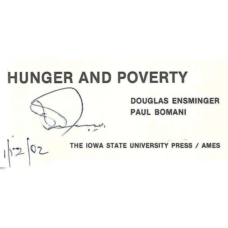Conquest of World Hunger and Poverty | Douglas Ensminger & Paul Bomani