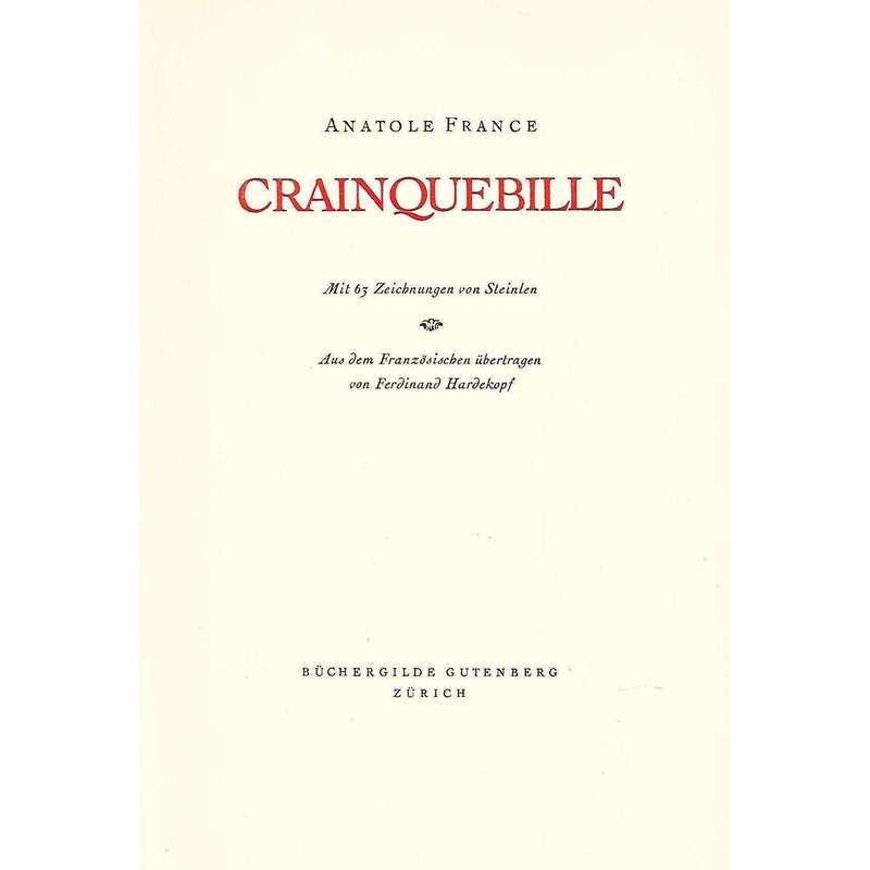 Crainquebille (German) | Anatole France