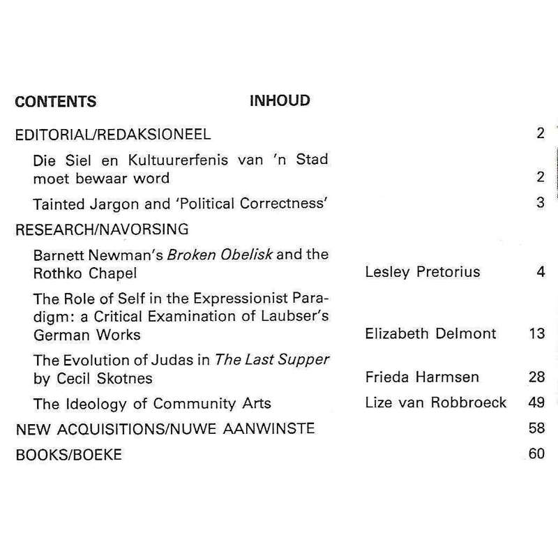 De Arte 46 (September 1992, With Articles on Maggie Laubser & Cecil Skotness)