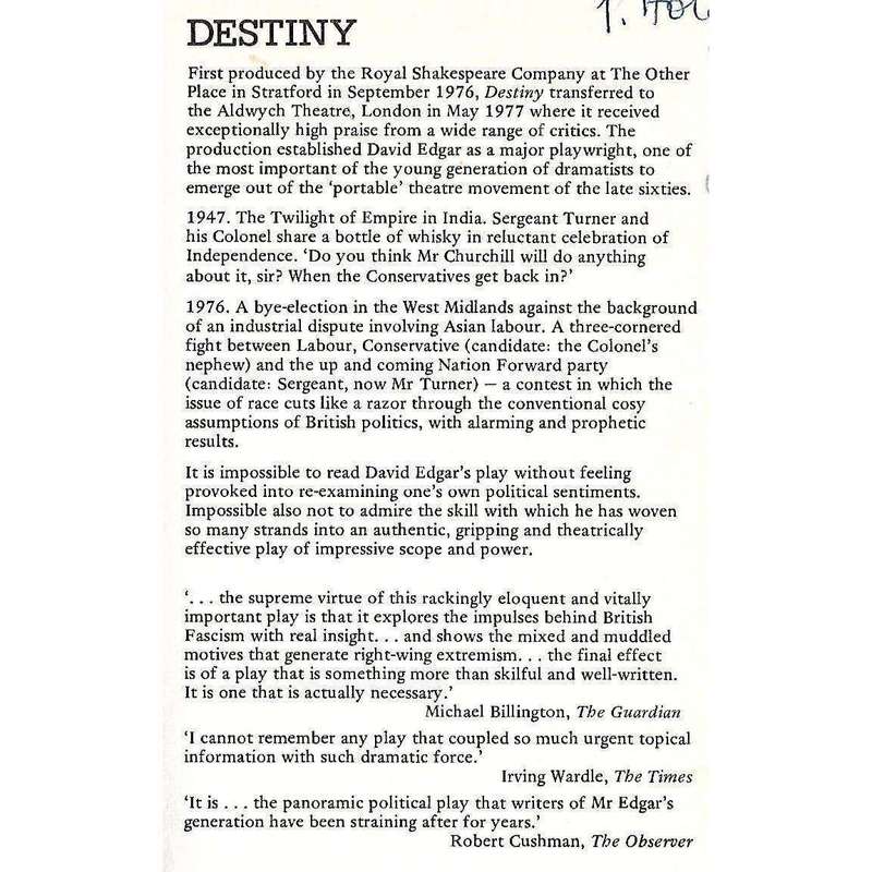Destiny | David Edgar