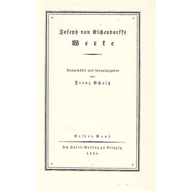 Dichtungen (2 Volumes) | Joseph von Eichendorff