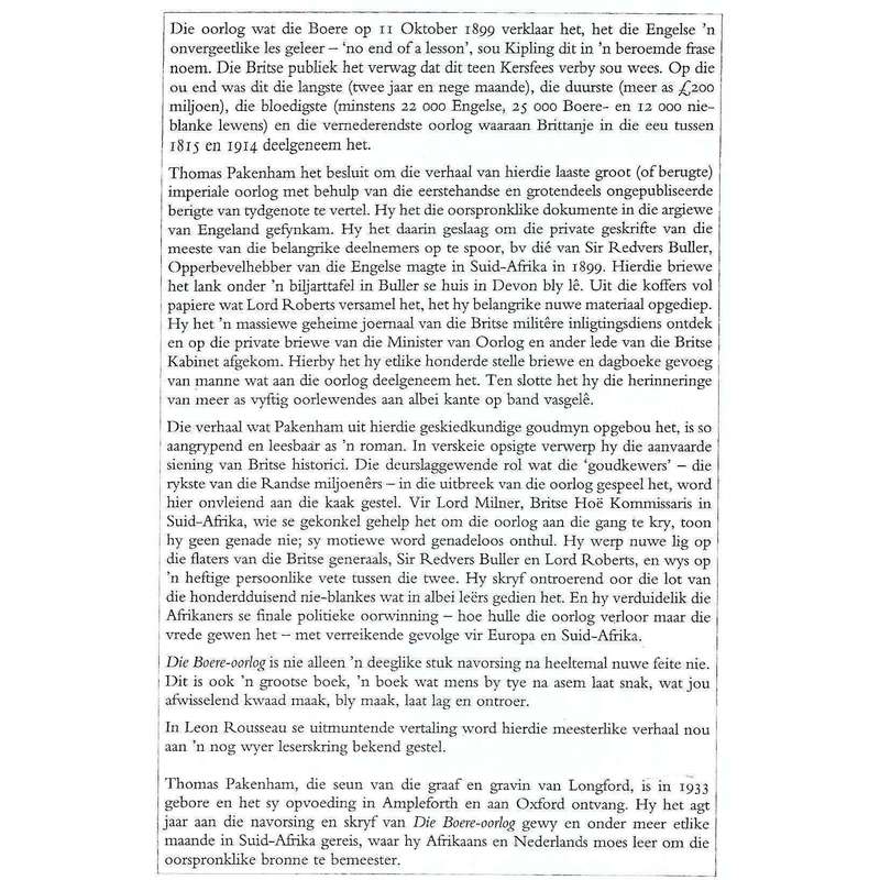 Die Boere-Oorlog | Thomas Pakenham