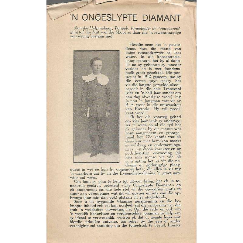 Die Ingeslypte Diamant: Toneelspel in Drie Bedrywe | Danie Smal