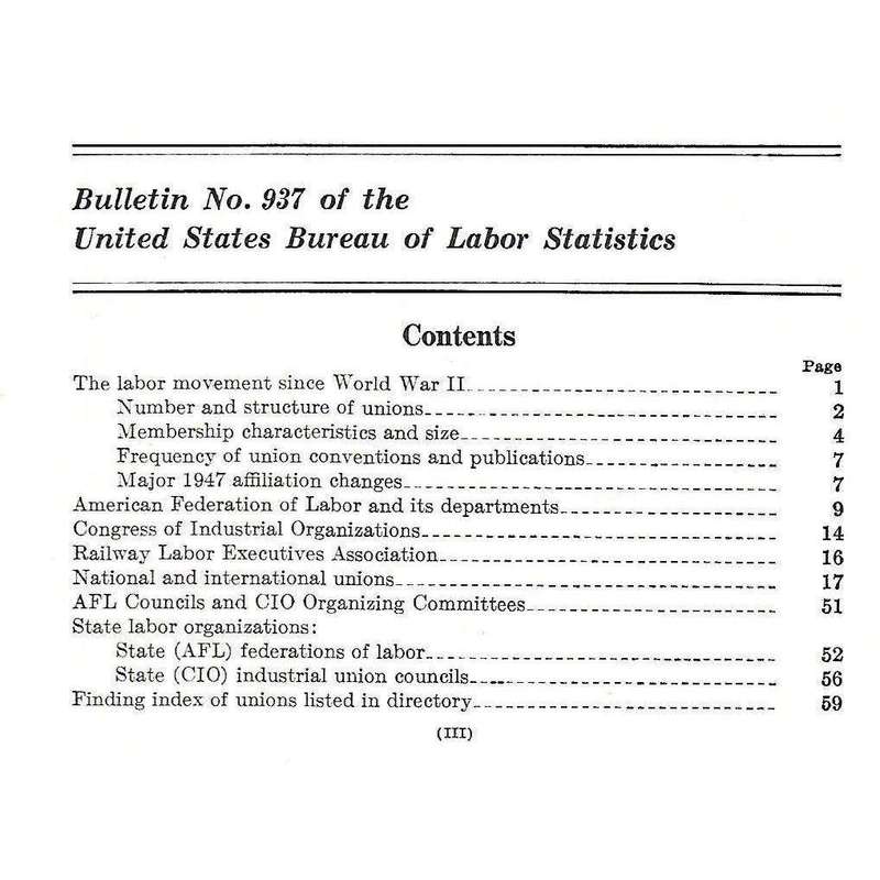Directory of Labor Unions in the United States 1948