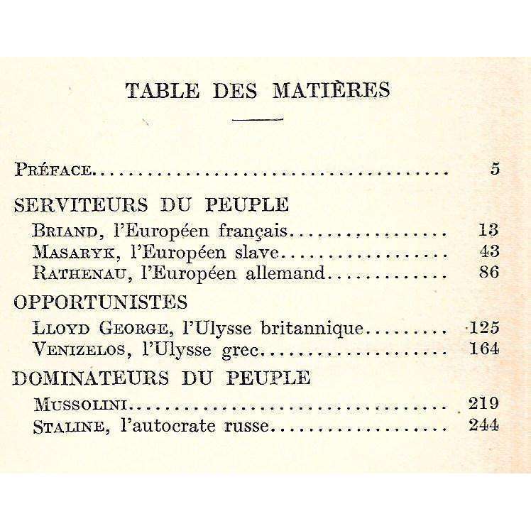 Dirigeants de L'Europe (French) | Emil Ludwig