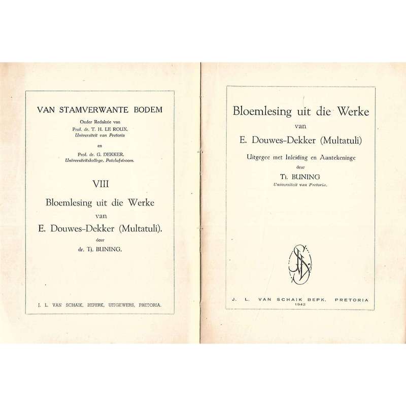 E. Douwes-Dekker (Multatuli) | Dr. T. Buning