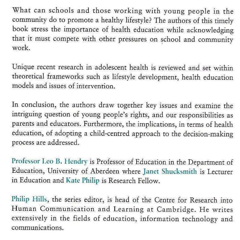 Educating for Health: School and Community Aproaches with Adolescents | Leo Hendry, et al.
