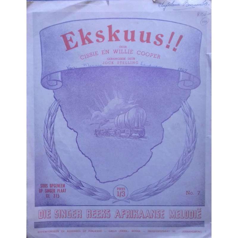 Ekskuus!! (Afrikaans Music Score) | Cissie & Willie Cooper