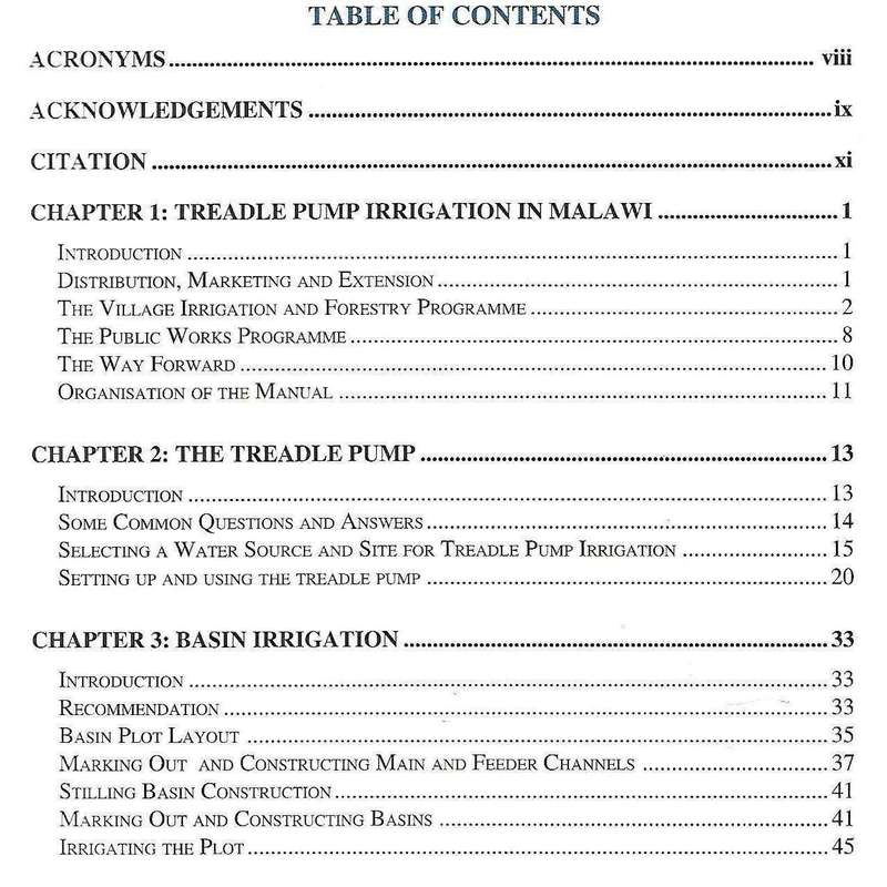 Field Manual for Treadle Pump Irrigation in Malawi | I. M. Hayes, et al.
