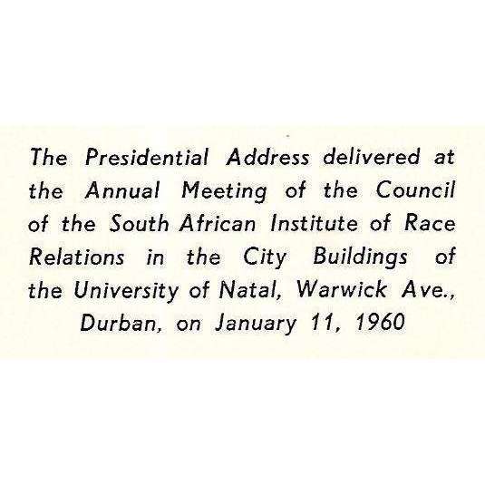 Fifty Years of Union (Presidential Address, 1960) | Donald B. Molento