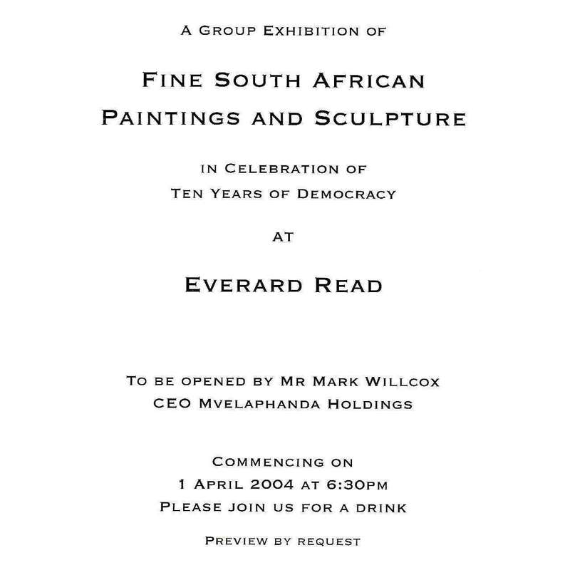 Fine South African Paintings and Sculpture (Invitation Card to Exhibition)