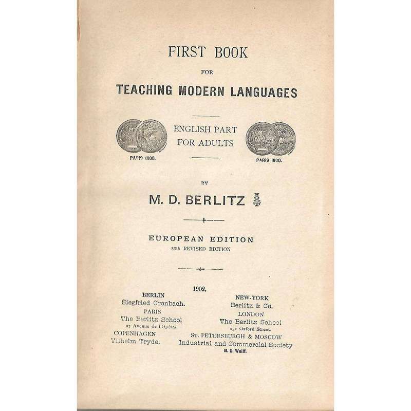 First Book for Teaching Modern Languages | M. D. Berlitz