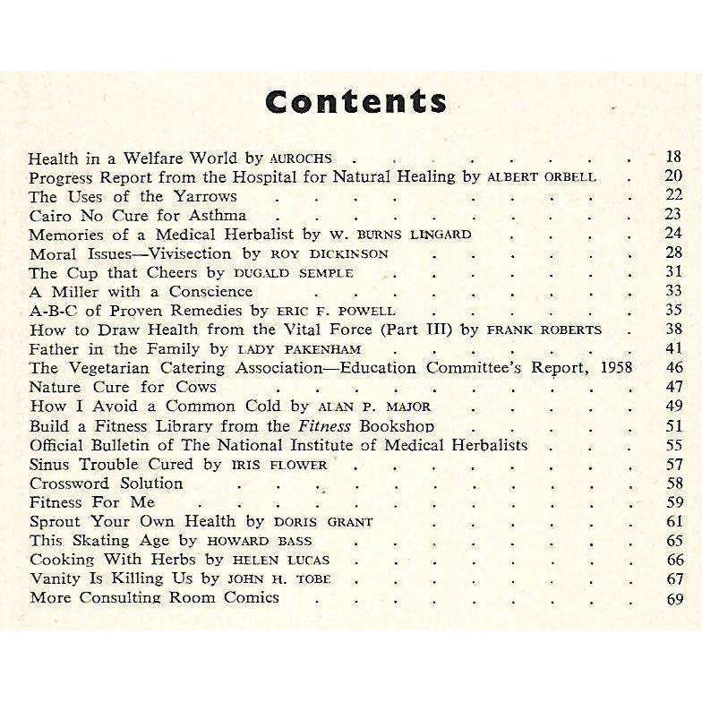 Fitness and Health from Herbs (December, 1958)