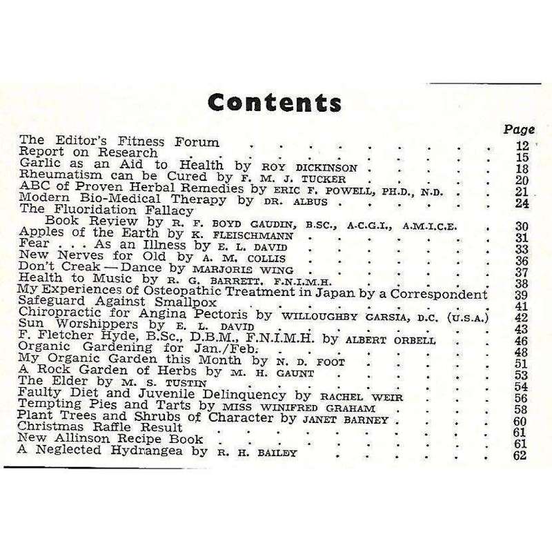 Fitness and Health from Herbs (Jan/Feb. 1962)