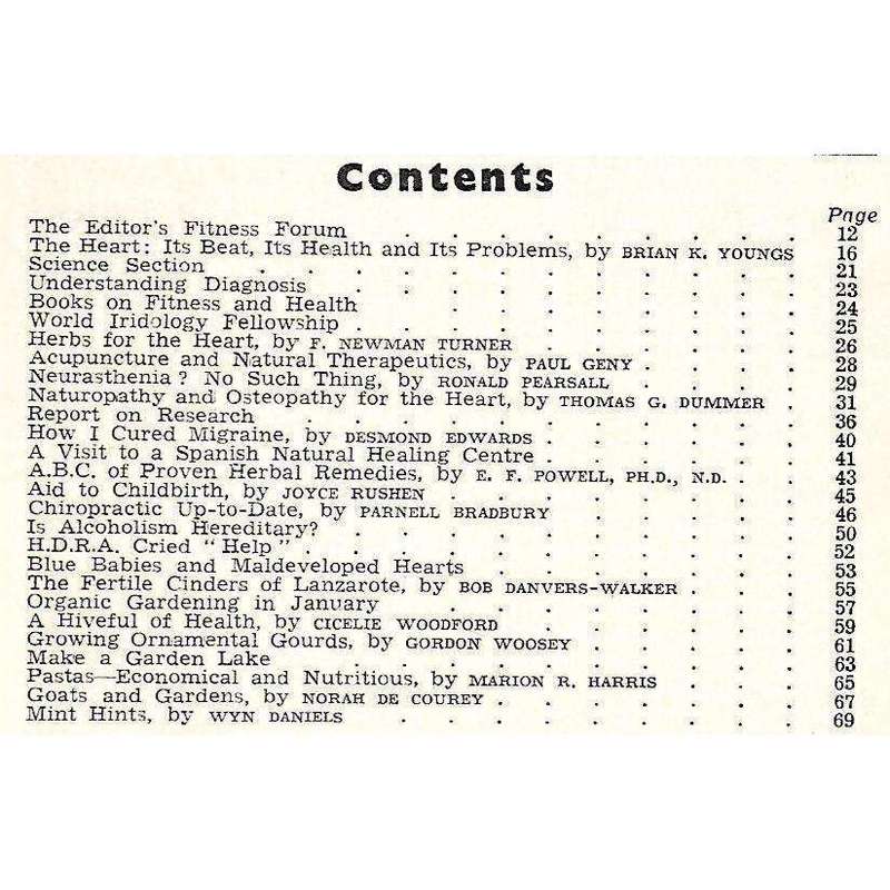 Fitness and Health from Herbs (January, 1963)