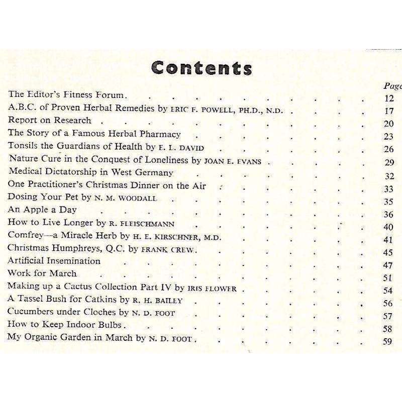 Fitness and Health from Herbs (March, 1961)