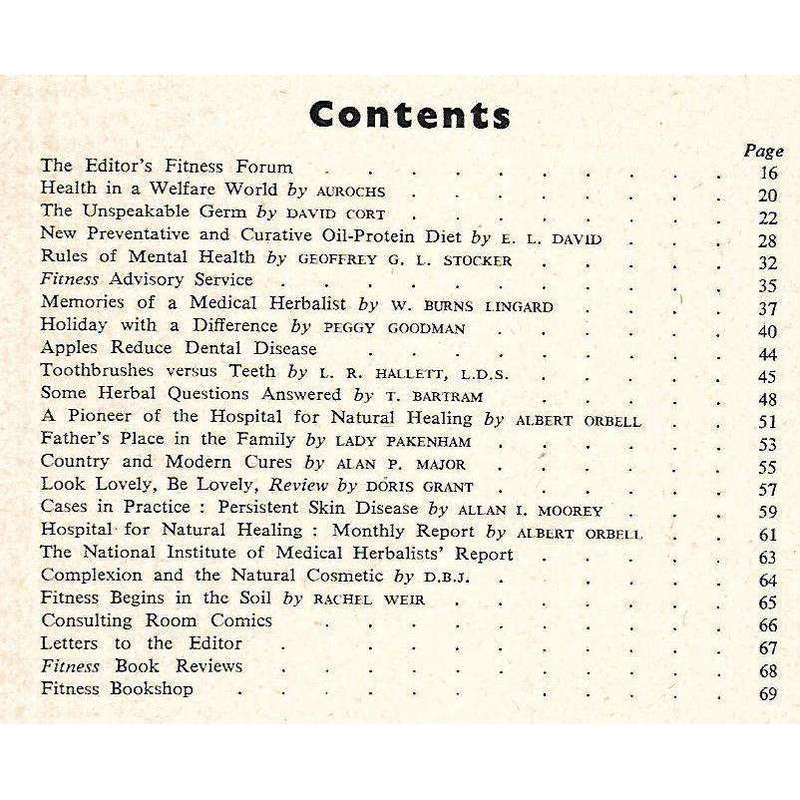 Fitness and Health from Herbs (March/April, 1959)