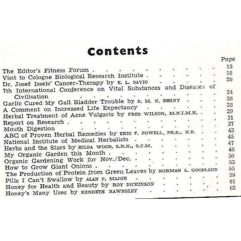 Fitness and Health from Herbs (Nov/Dec. 1961)