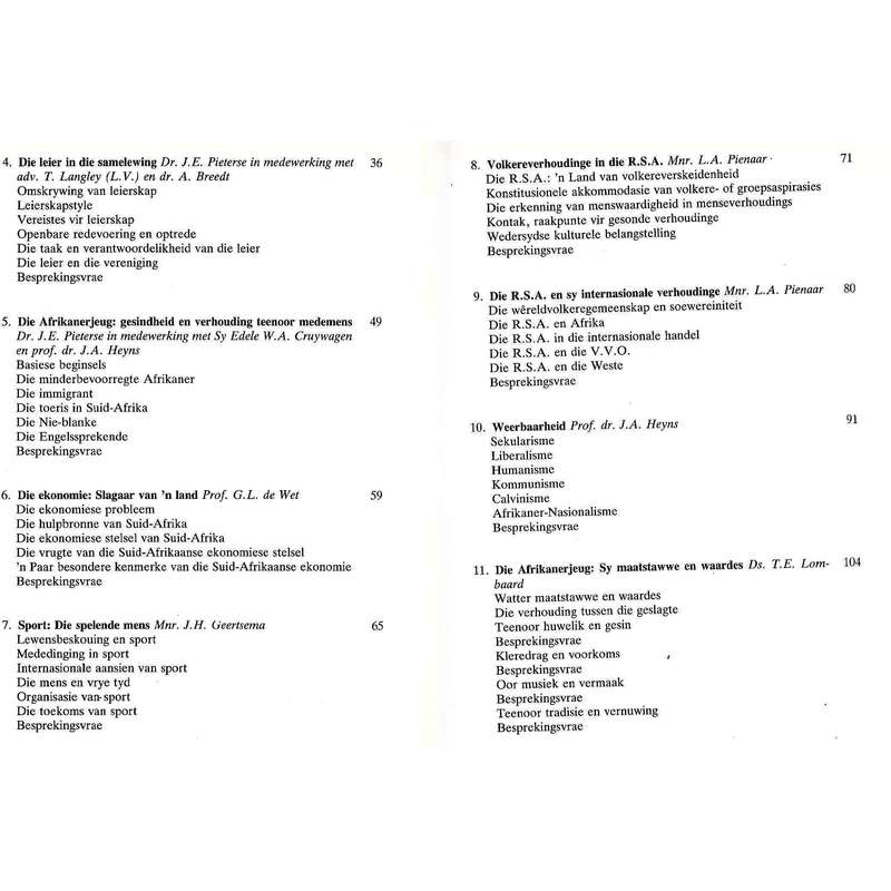 Fokus 2: Onderwerpe met Riglyne vir Bespreking by Jeugleierskursusse en -Konferensies (Afrikaans)