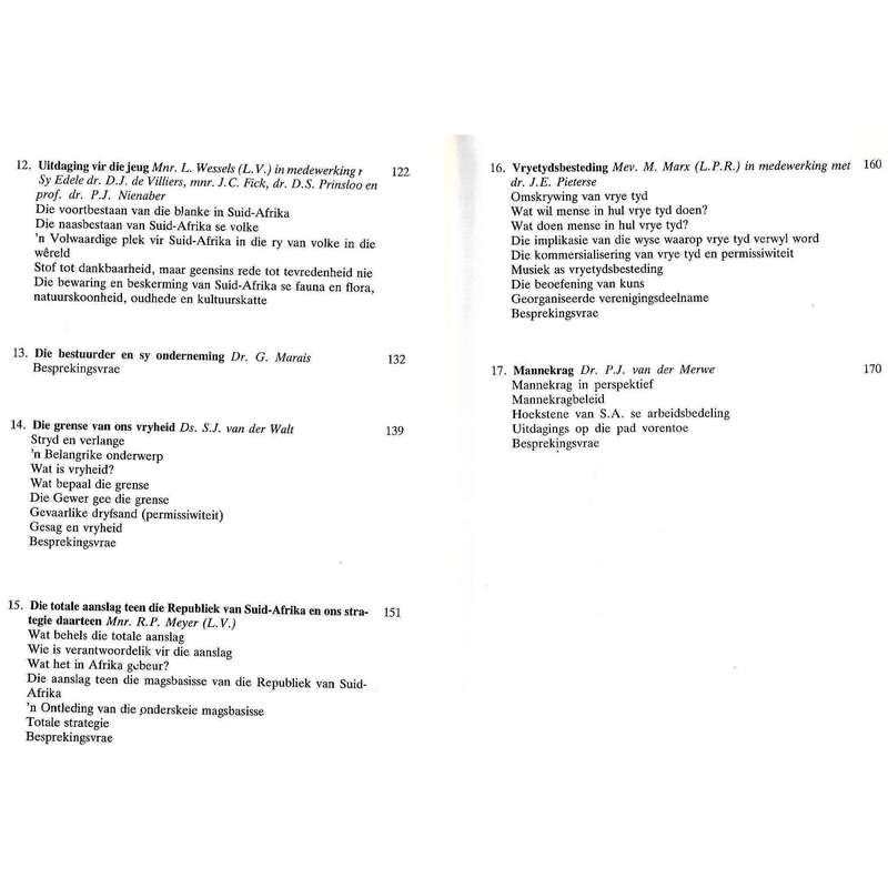 Fokus 2: Onderwerpe met Riglyne vir Bespreking by Jeugleierskursusse en -Konferensies (Afrikaans)