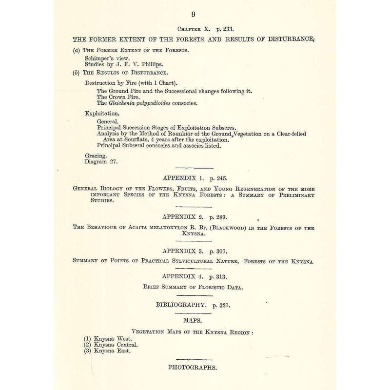 Forest-Succession and Ecology in the Knysna Region | John F. V. Phillips