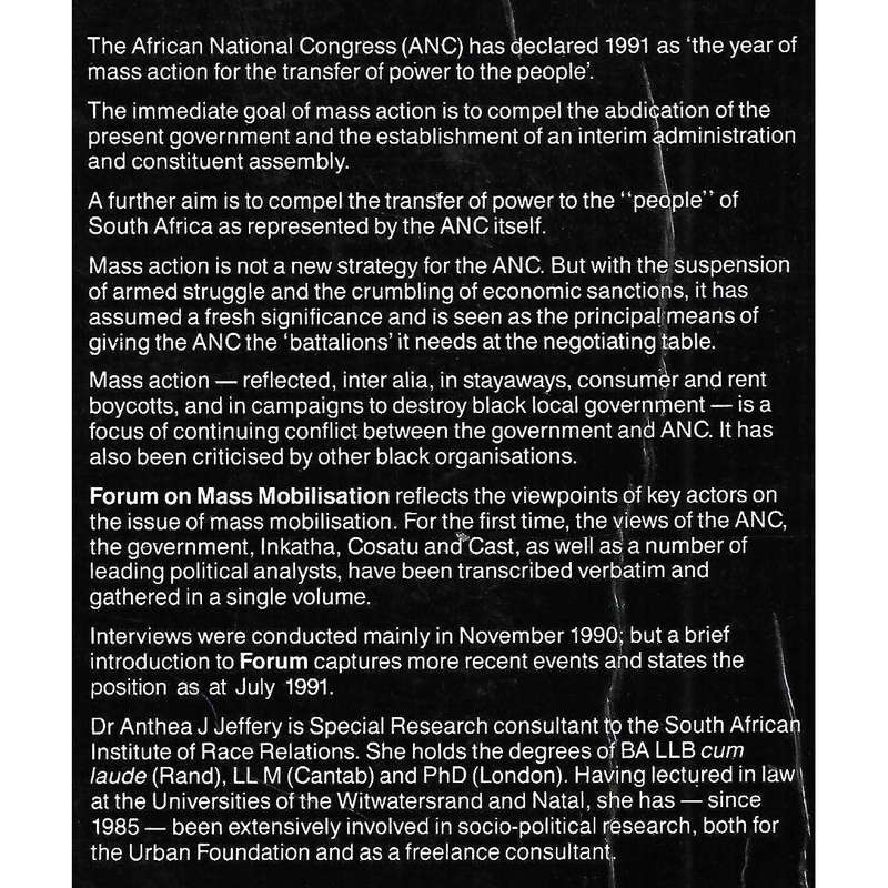 Forum on Mass Mobilisation | Anthea Jeffery (Ed.)