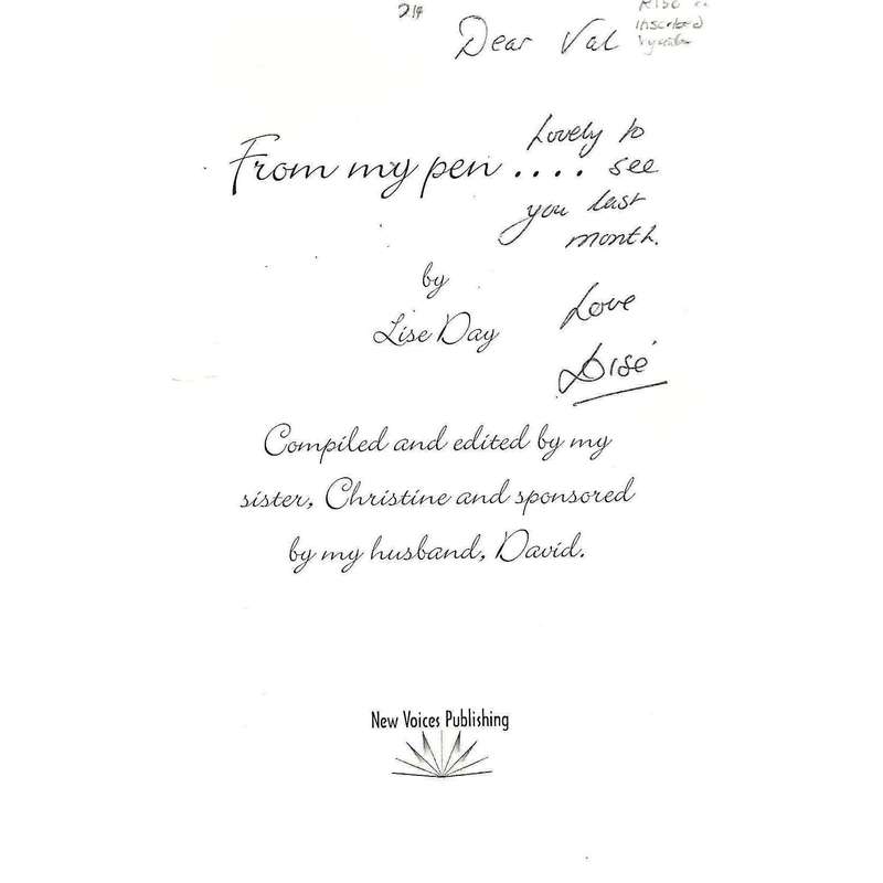From My Pen (Inscribed by Author) | Lise Day