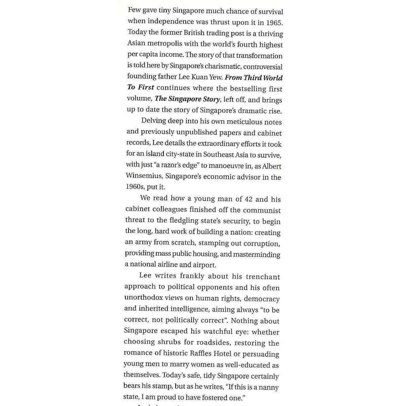 From Third World to First: The Singapore Story: 1965-2000 | Lee Kuan Yew