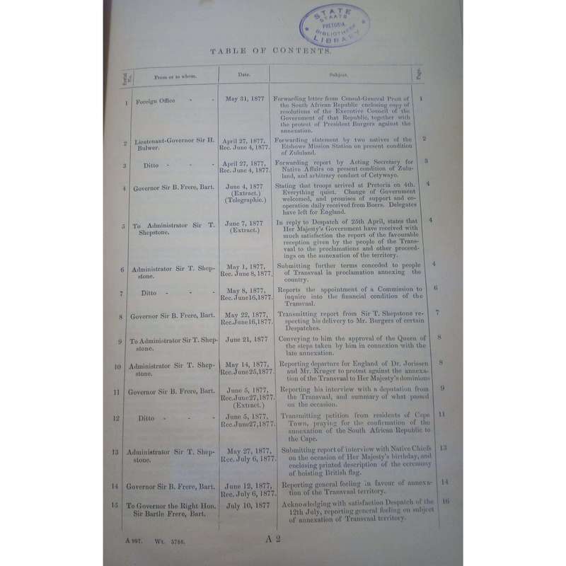 Further Correspondence Respecting the Affairs of South Africa