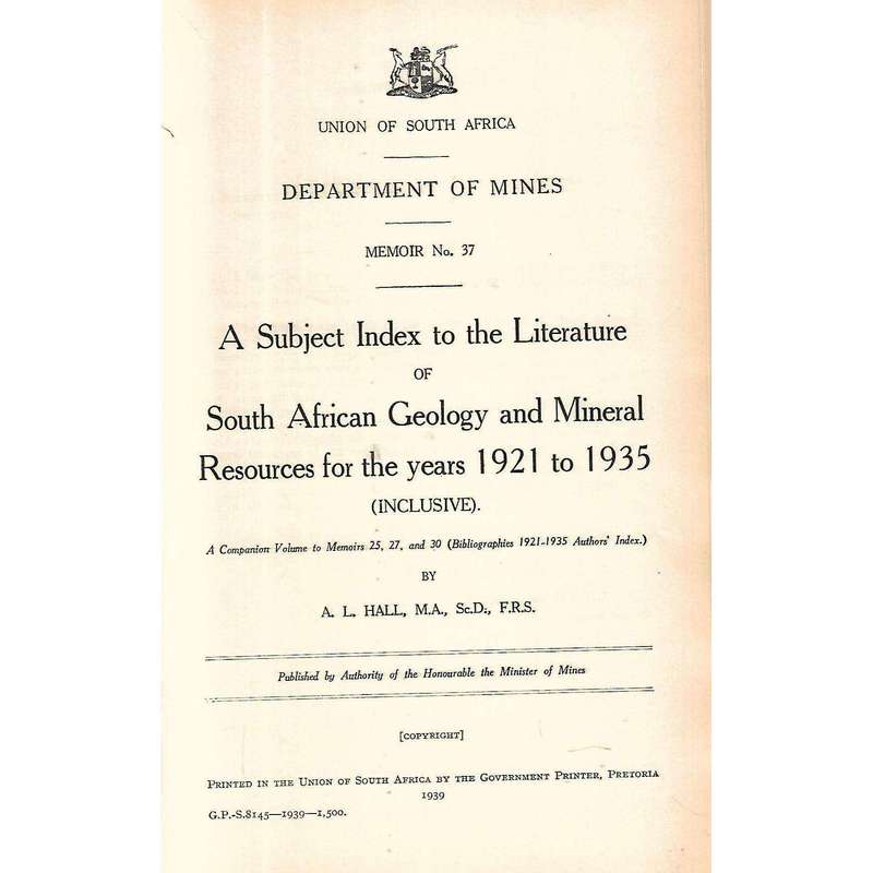 Geological Survey (Memoirs Nos. 25, 27, 30, 37)