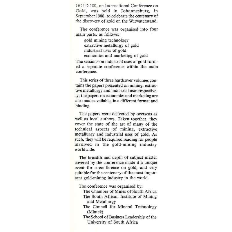 Gold 100, Volume 3: Industrial Uses of Gold | G. Gafner & R. P. King (Ed.)