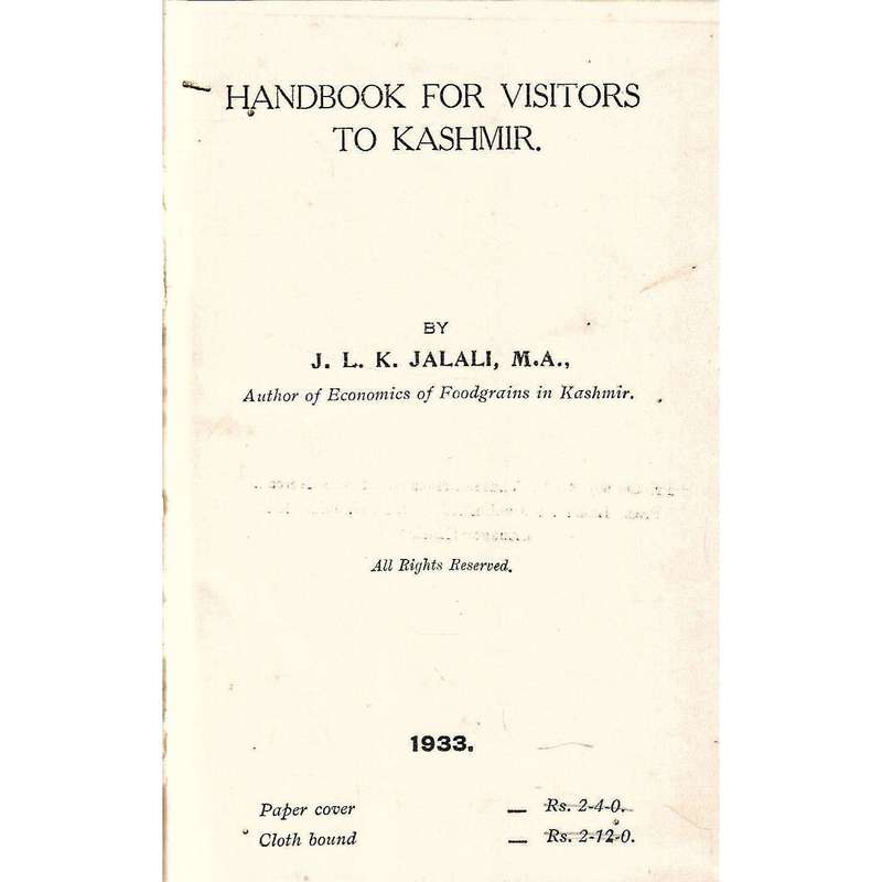 Handbook for Visitors to Kashmir | J. L. K. Jalali