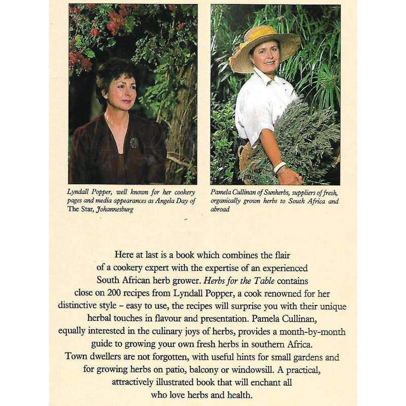 Herbs for the Table: South African Recipes and Herbal Advice (Inscribed by Co-Author) | Lyndall P...