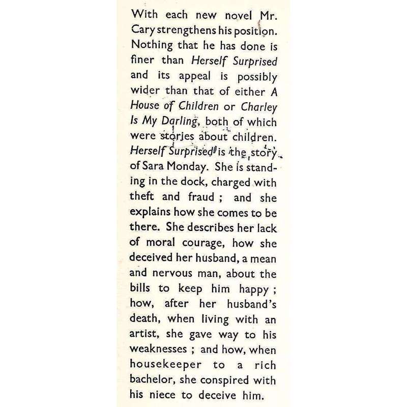 Herself Surprised (First Edition, 1941) | Joyce Cary