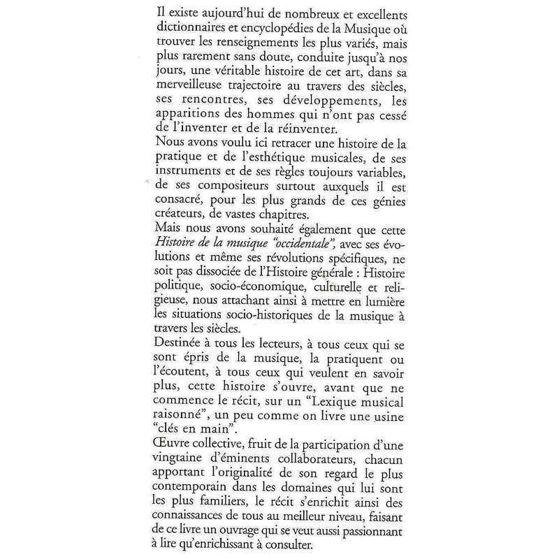 Histoire de la Musique Occidentale | Brigitte & Jean Massin