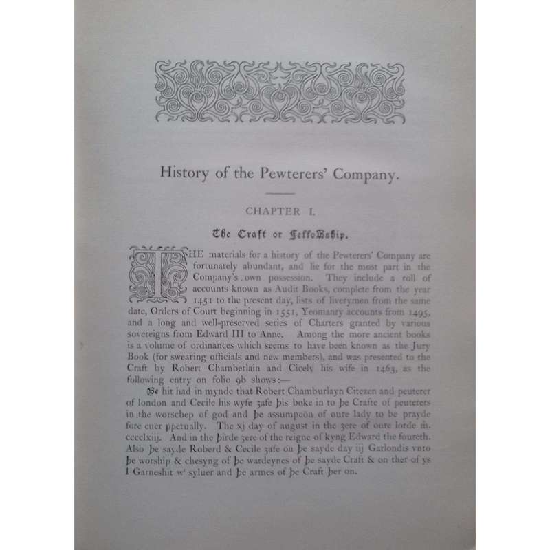 History of the Worshipful Company of Pewterers of the City of London (2 Vols.) | Charles Welch