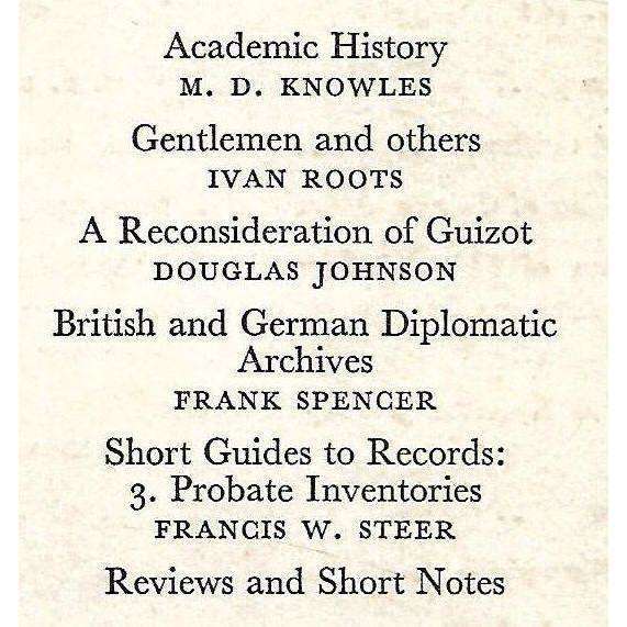 History (Vol. XLVII, No. 161, October 1962)