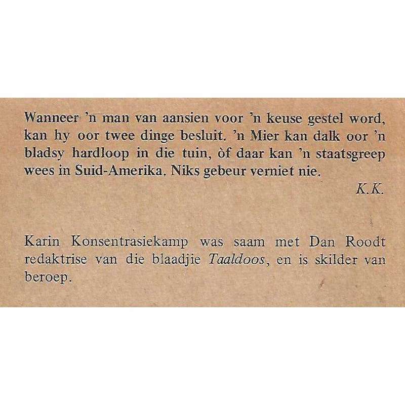 Hoekom Nies U Nie? | Karin Konsentrasiekamp (Karin Bredenkamp)