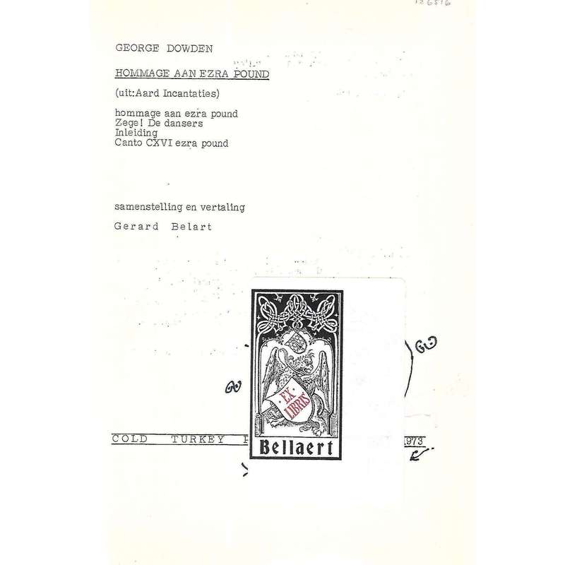 Hommage aan Ezra Pound (Dutch) | George Dowden
