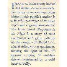Hoofbeats in the Night (A Wild West Novel) | Frank Robertson