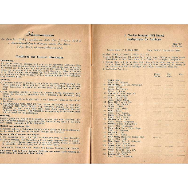Horse Show Spring-Turnier (Programme, 1950)