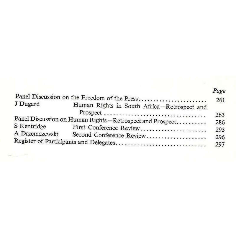 Human Rights: The Cape Town Conference (22nd-26th January 1979) | C. F. Forsyth & J. E. Schiller ...